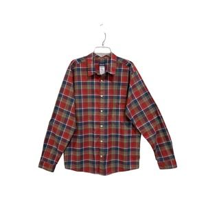 Patagonia Shirt Mens Large Long Sleeve Plaid Red Blue Button‎ Up Organic Cotton